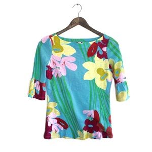 Lily Pulitzer Tropical Floral Print Butterfly Top